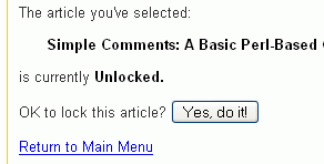 Articles can now be locked from comment submissions.