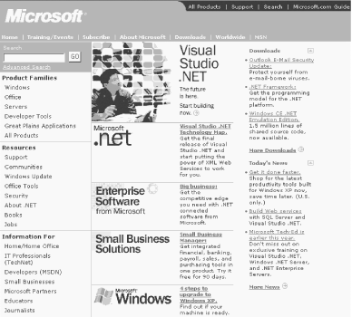 Microsoft groups items within the page