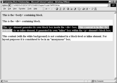 Example of Block, Inline, and Anonymous Boxes