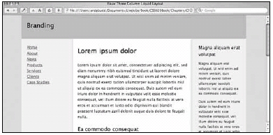 Figure 7-15. Faux three-column layout