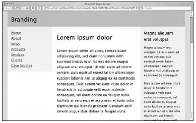 Figure 7-8. Elastic layout after the text size has been increased a few times