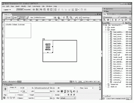 Figure 7.4 Add text to the first AP Element and drag an image into the second AP Element.