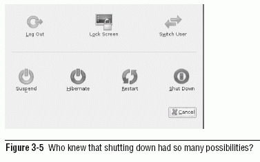 Figure 3-5 Who knew that shutting down had so many possibilities?