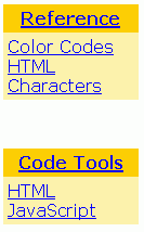 Reference and Code Tools menus