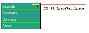 ImageVertSpace is the number of pixels between the top of the more image and the upper padding of the menu item