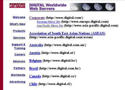 A subpage on Digital's site