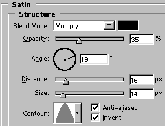 Satin Style area of Layer Styles window