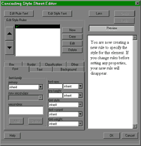 Editing a CSS style sheet with HoTMetaL.