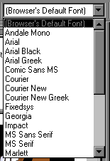 Select some text, select a font from the drop-down menu...