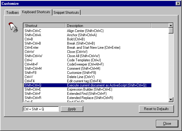 Keyboard Shortcuts