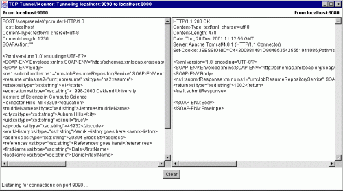 Tunnel/monitor output