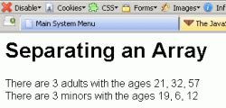 Separating arrays