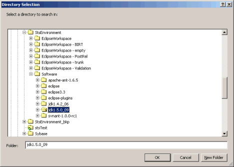 Directory Selection dialog