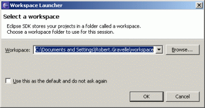 Workspace Launcher dialog