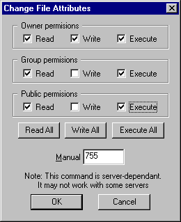 CuteFTP Permissions